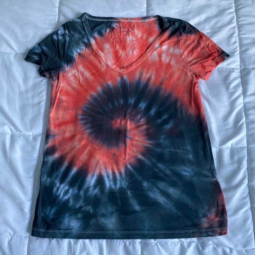 Orange and black tie-dye t-shirt